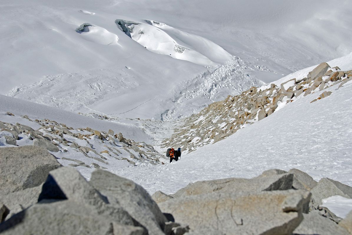 10 21 Looking Down At Descent Route From Top Of West Col